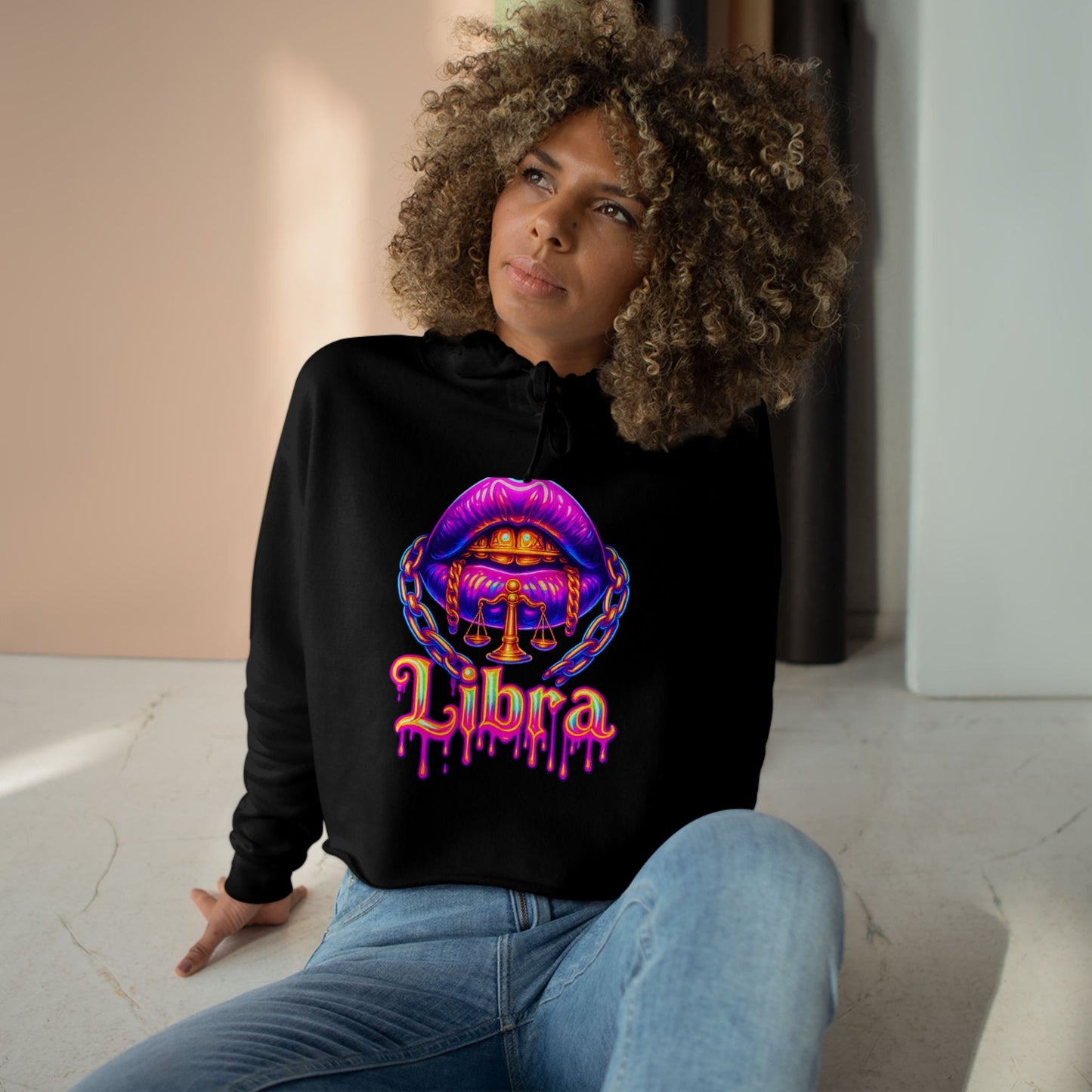 Libra Crop Hoodie | Astrology Fashion, Trendy Outerwear, Zodiac Gift, Comfortable Style, Horoscope Apparel