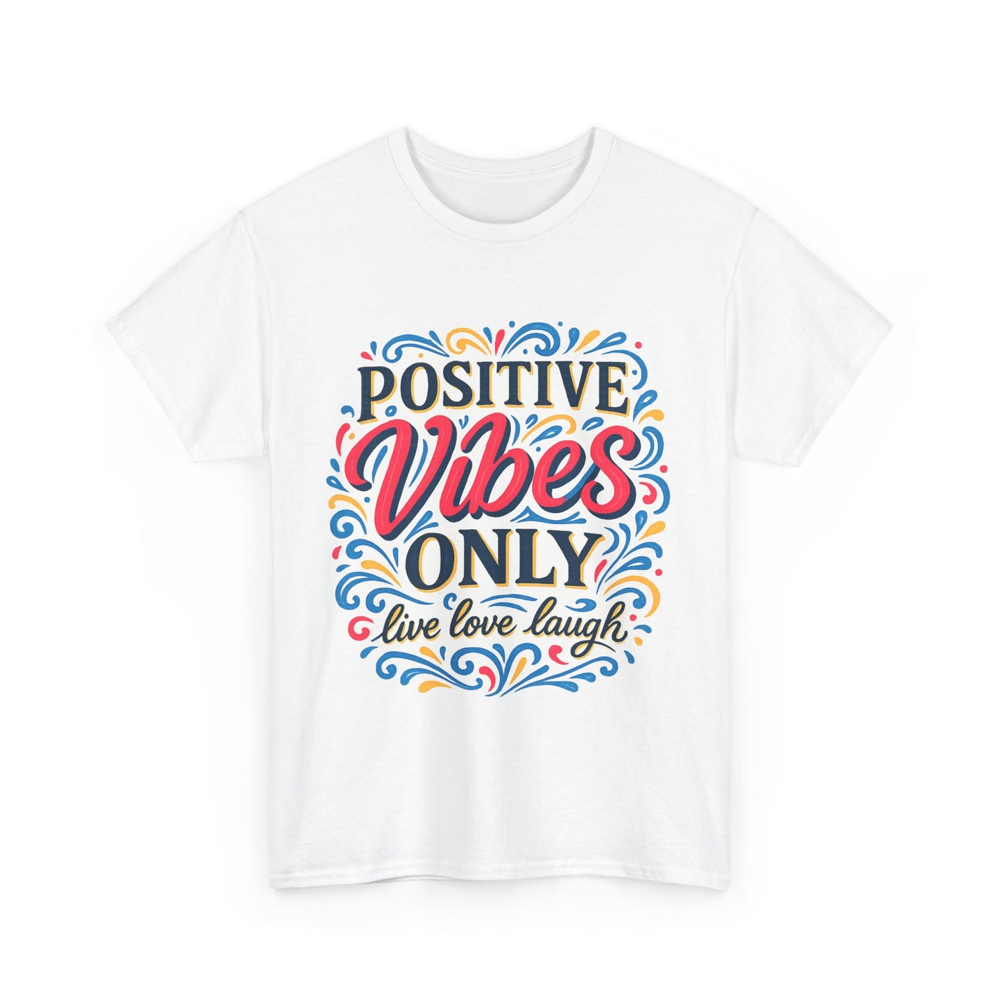 Positive Vibes Unisex Heavy Cotton Tee | Casual Wear, Gift for Friends, or Everyday Comfort