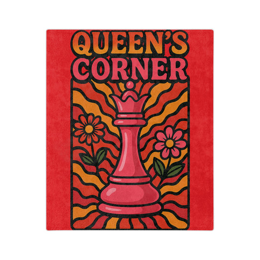 Queen's Corner Velveteen Microfiber Blanket - Cozy Chess-Inspired Decor