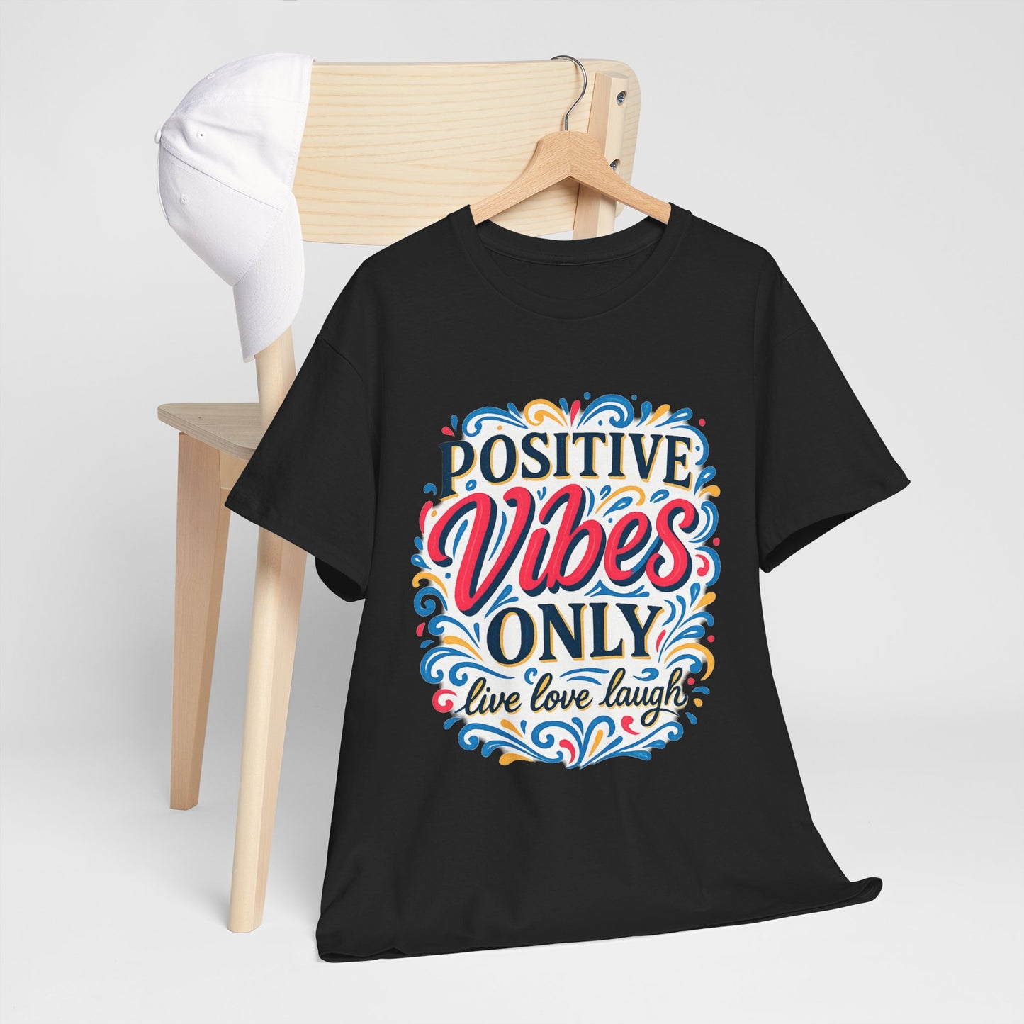 Positive Vibes Unisex Heavy Cotton Tee | Casual Wear, Gift for Friends, or Everyday Comfort