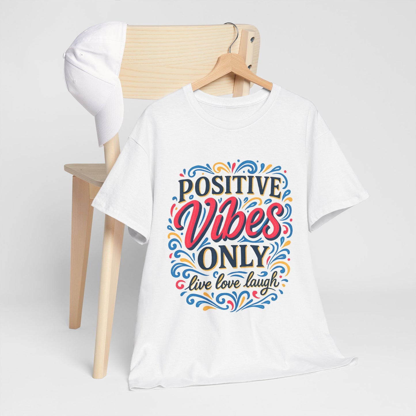 Positive Vibes Unisex Heavy Cotton Tee | Casual Wear, Gift for Friends, or Everyday Comfort
