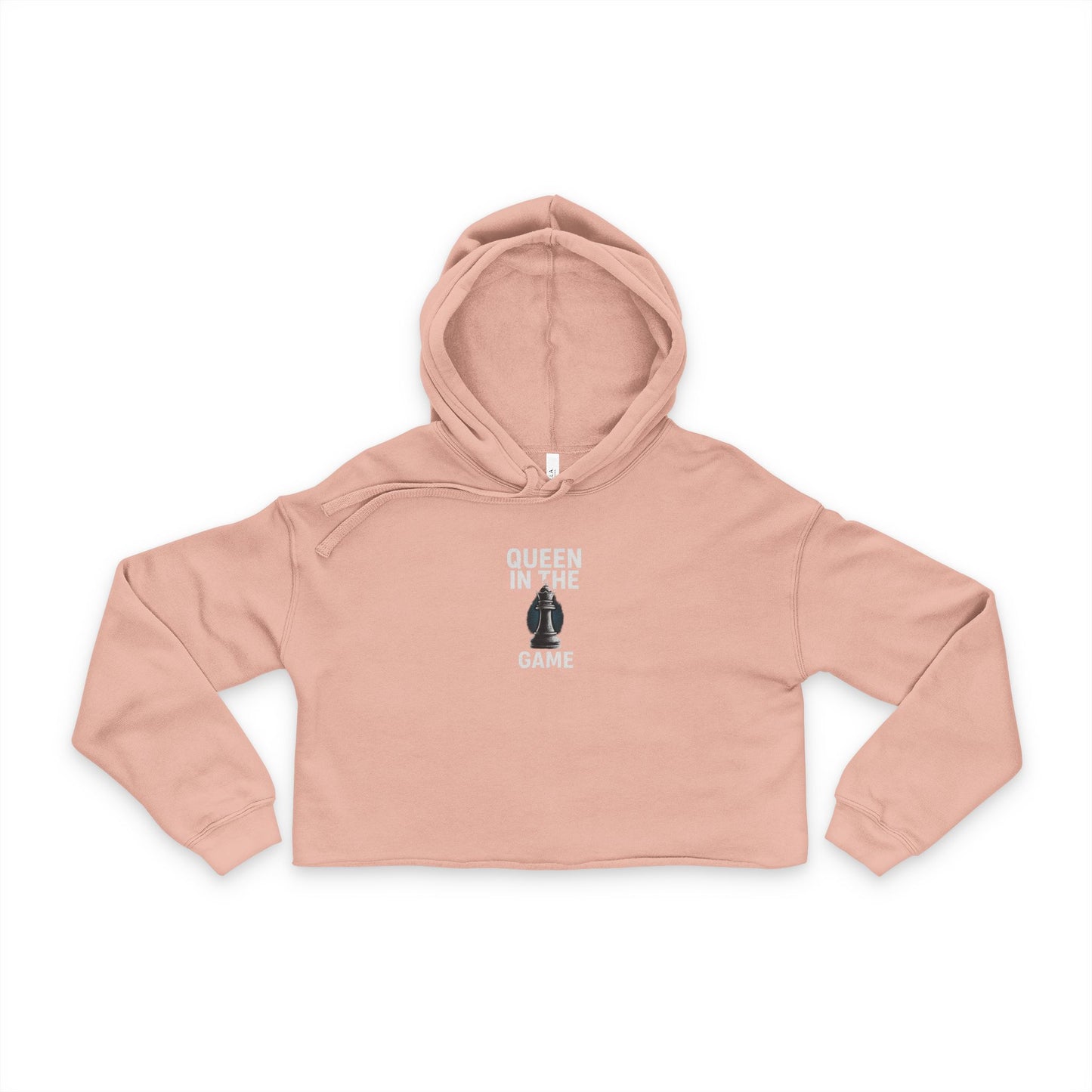 Stylish Women's Cropped Hoodie - Queen in the Game, Trendy Streetwear, Casual Outfit, Gift for Her, Cool Fitness Wear