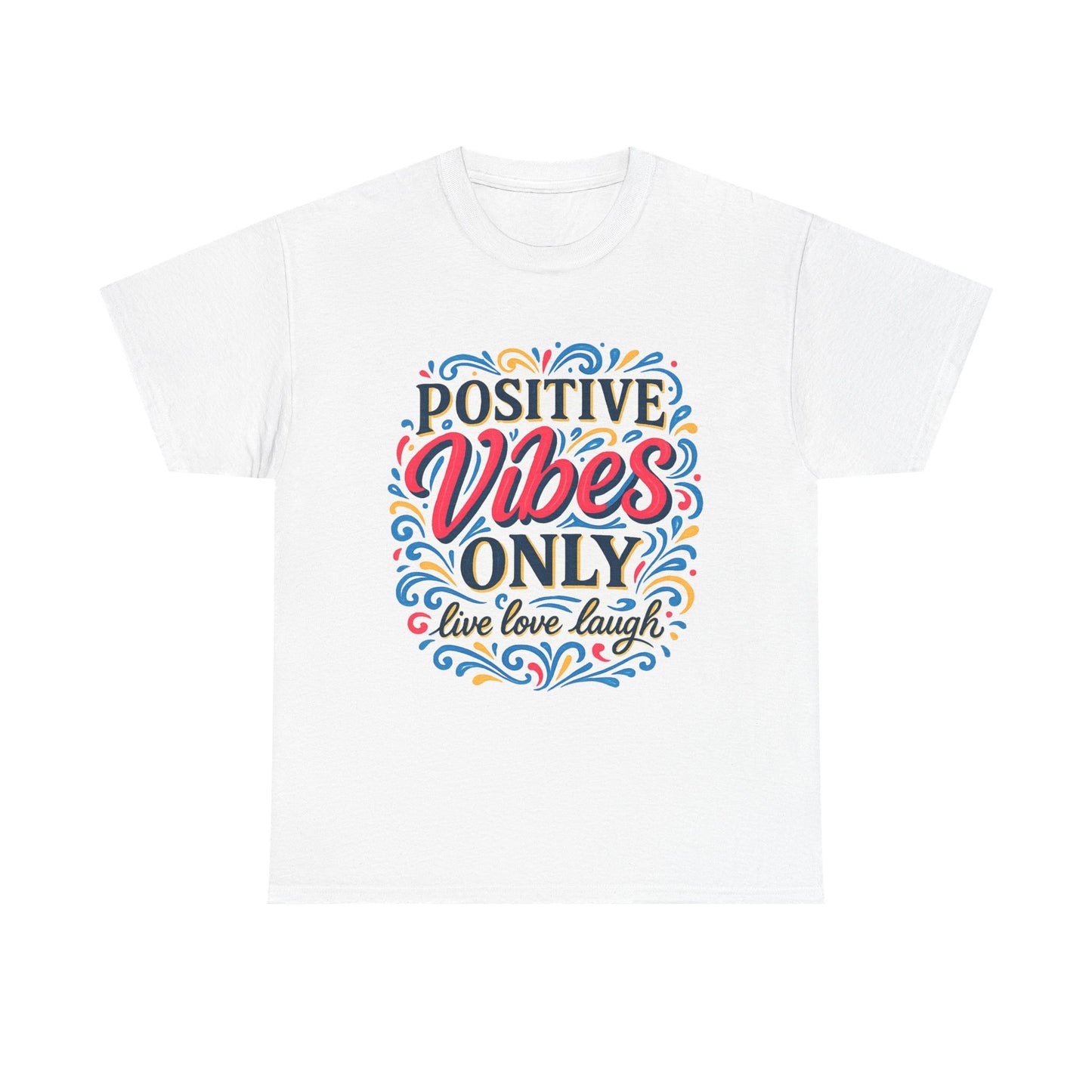 Positive Vibes Unisex Heavy Cotton Tee | Casual Wear, Gift for Friends, or Everyday Comfort