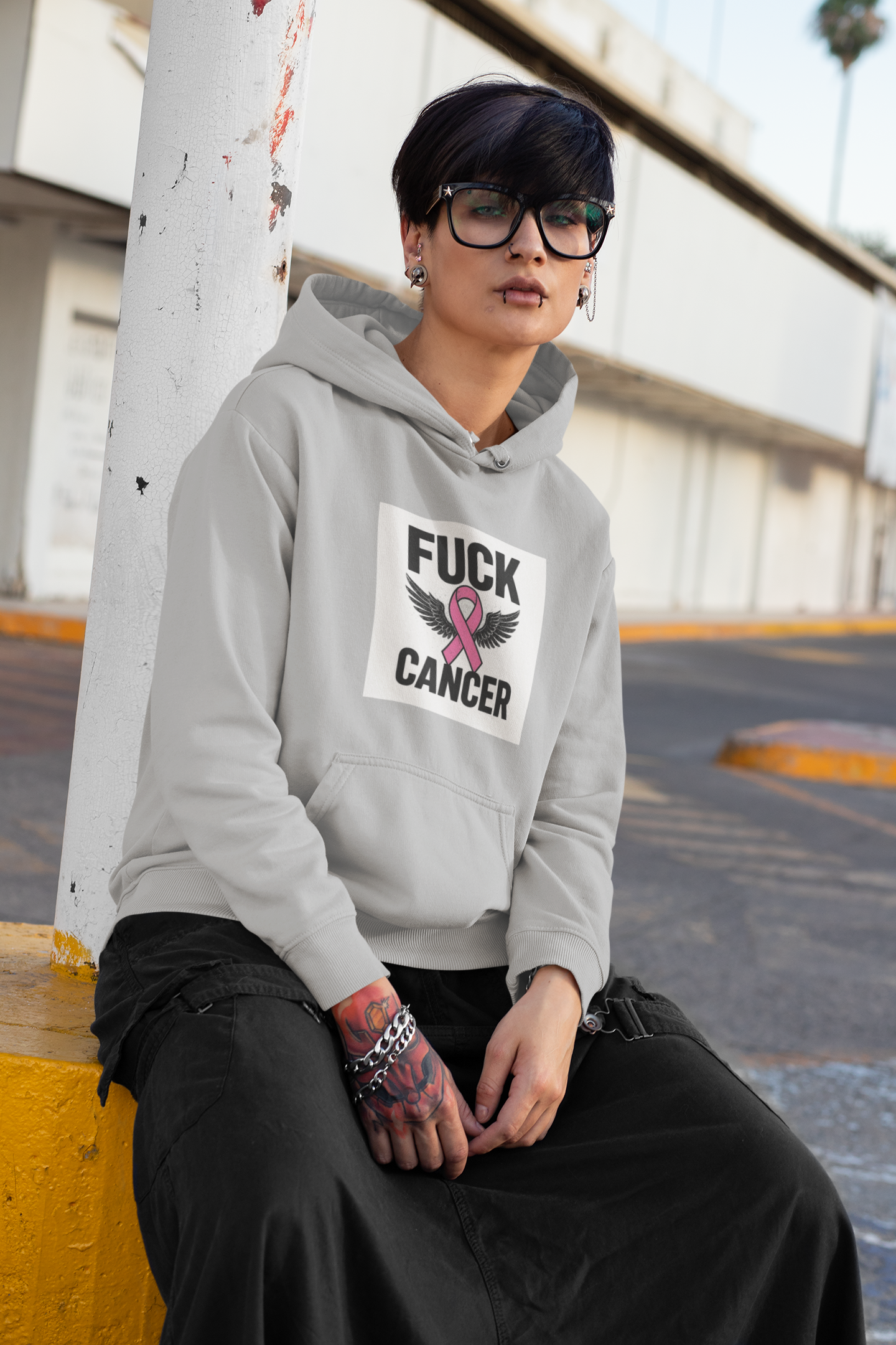 Empowering Cancer Awareness Hoodie, Unisex College Hoodie, Supportive Gift for Fighters, Inspirational Apparel, Fundraising Sweatshirt