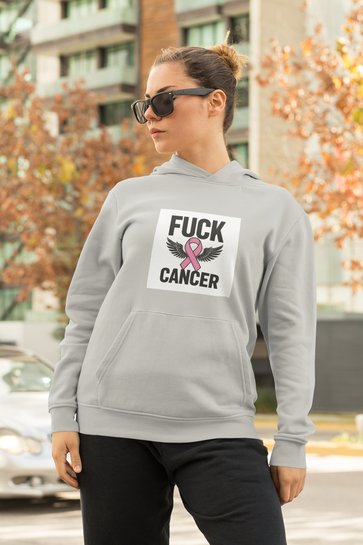 Empowering Cancer Awareness Hoodie, Unisex College Hoodie, Supportive Gift for Fighters, Inspirational Apparel, Fundraising Sweatshirt