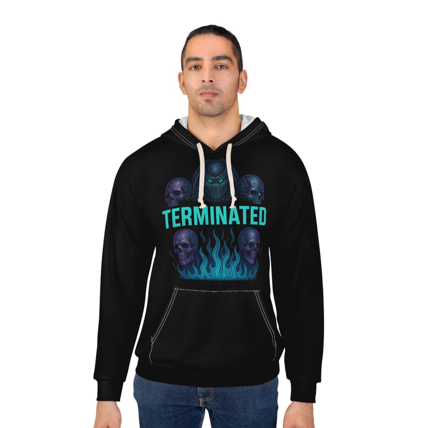 Spooky “Terminator-Halloween is Dead” Hoodie, Dual-sex Pullover, Halloween Apparel, Fall Fashion, Halloween Gift