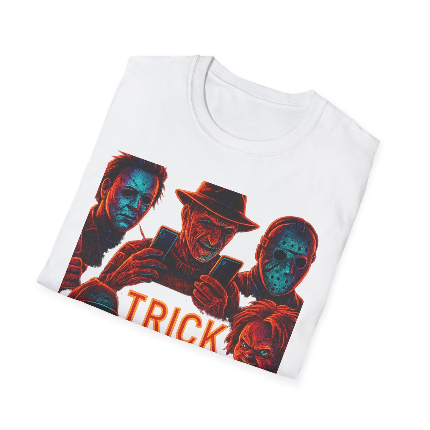 Trick or Tweet Unisex Softstyle T-Shirt, Halloween Tee, Funny Graphic Shirt, Costume Party Shirt, Fall Apparel, Spooky Style