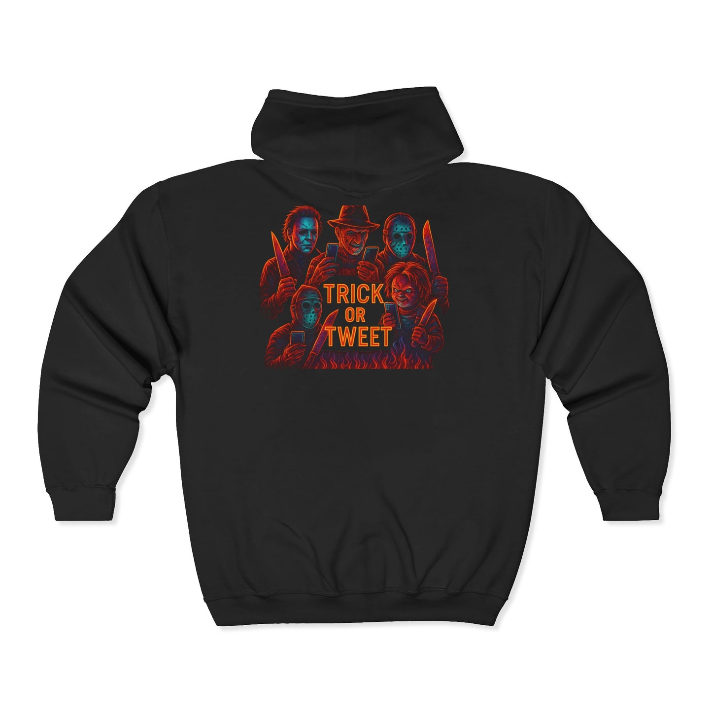 Trick or Treat Hooded Sweatshirt, Halloween Hoodie, Unisex Zip Up, Spooky Style, Fall Fashion, Cosplay Costume
