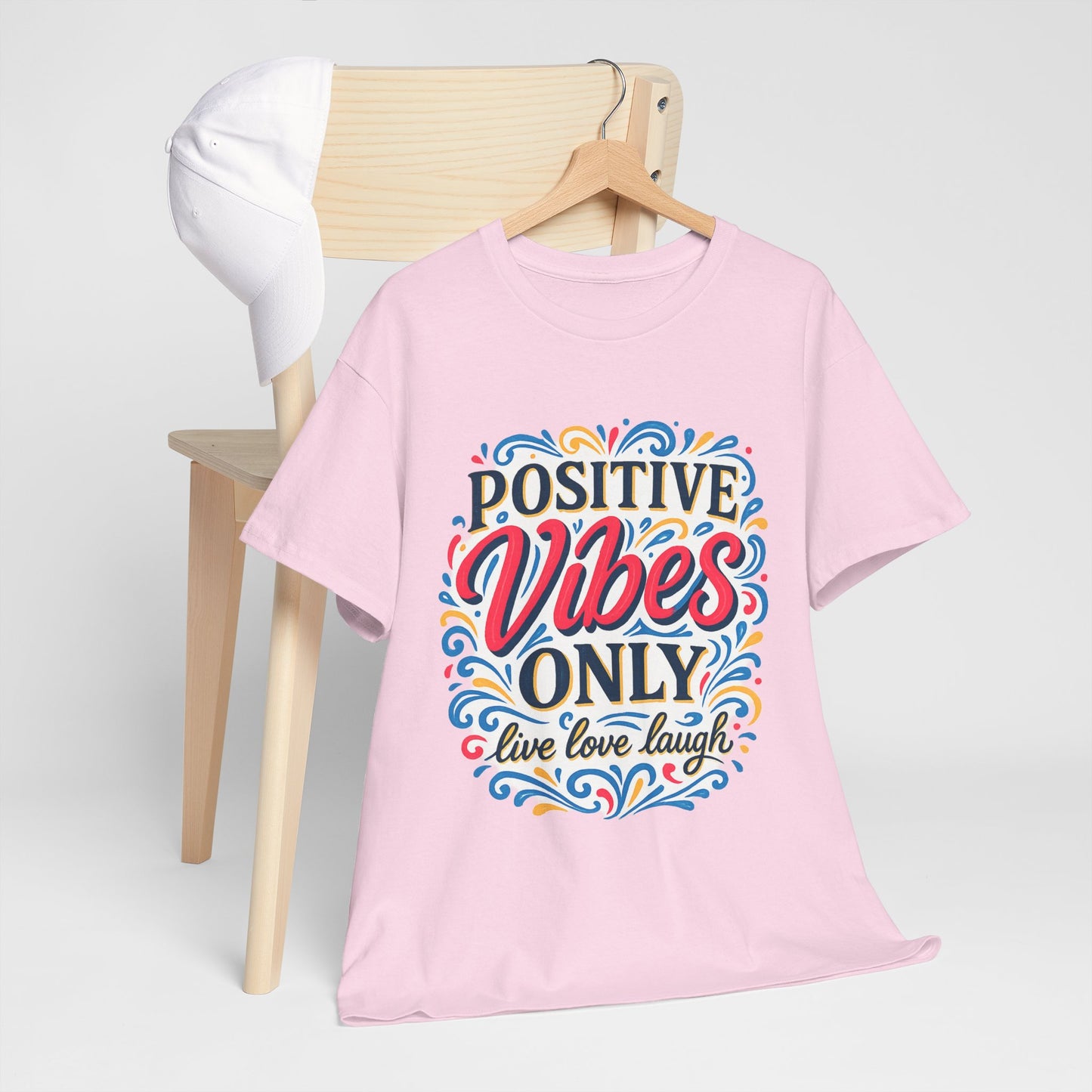 Positive Vibes Unisex Heavy Cotton Tee | Casual Wear, Gift for Friends, or Everyday Comfort