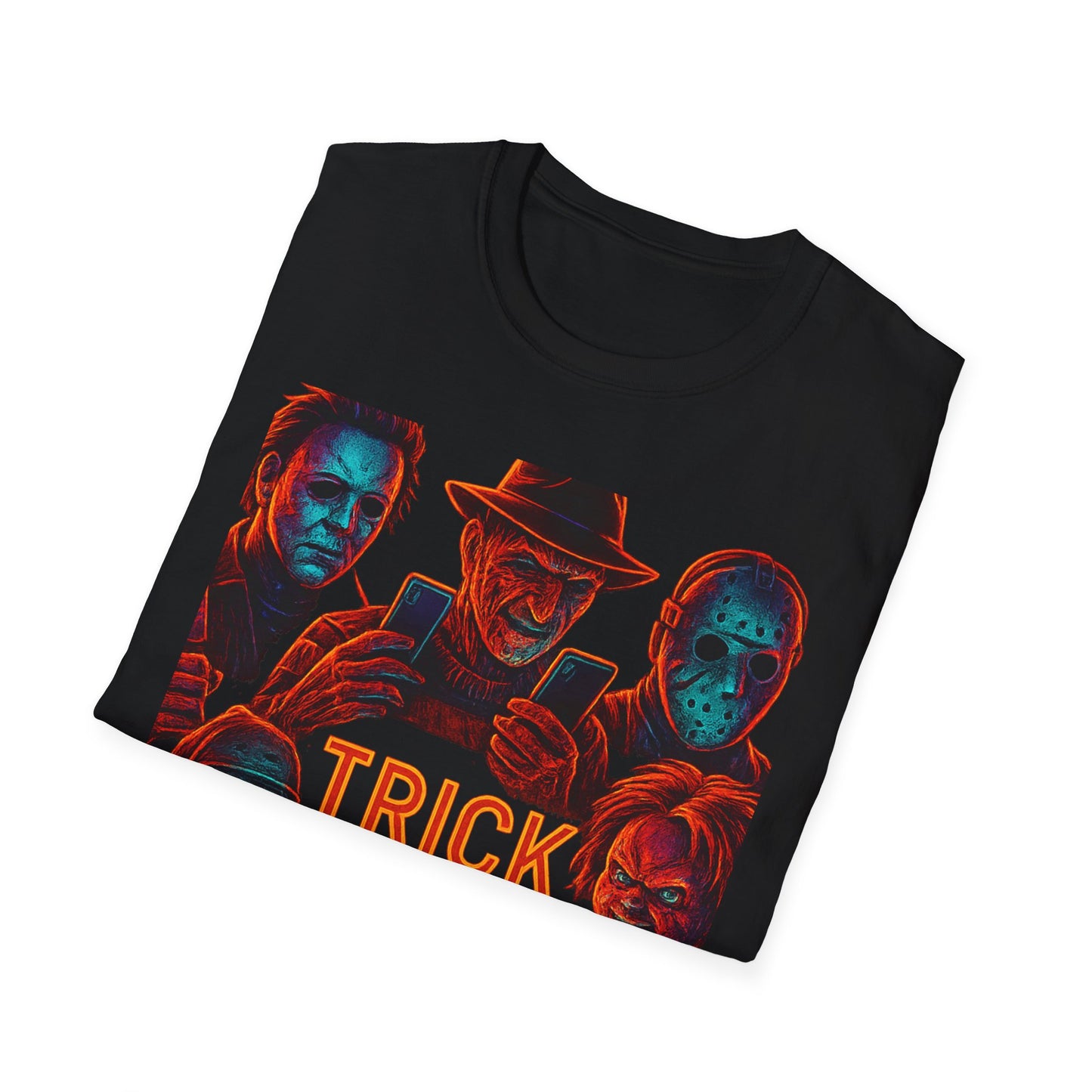 Trick or Tweet Unisex Softstyle T-Shirt, Halloween Tee, Funny Graphic Shirt, Costume Party Shirt, Fall Apparel, Spooky Style