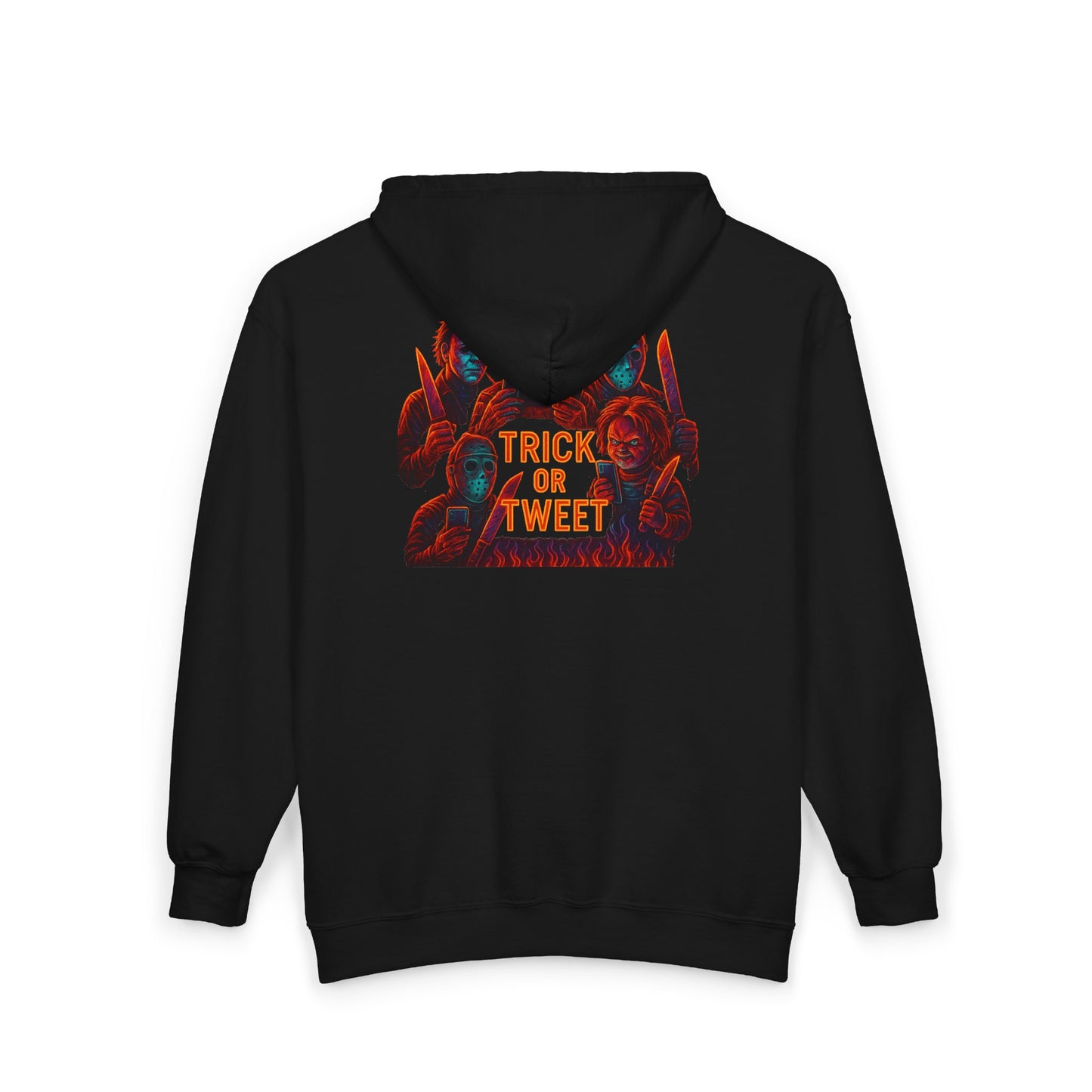 Trick or Treat Hooded Sweatshirt, Halloween Hoodie, Unisex Zip Up, Spooky Style, Fall Fashion, Cosplay Costume