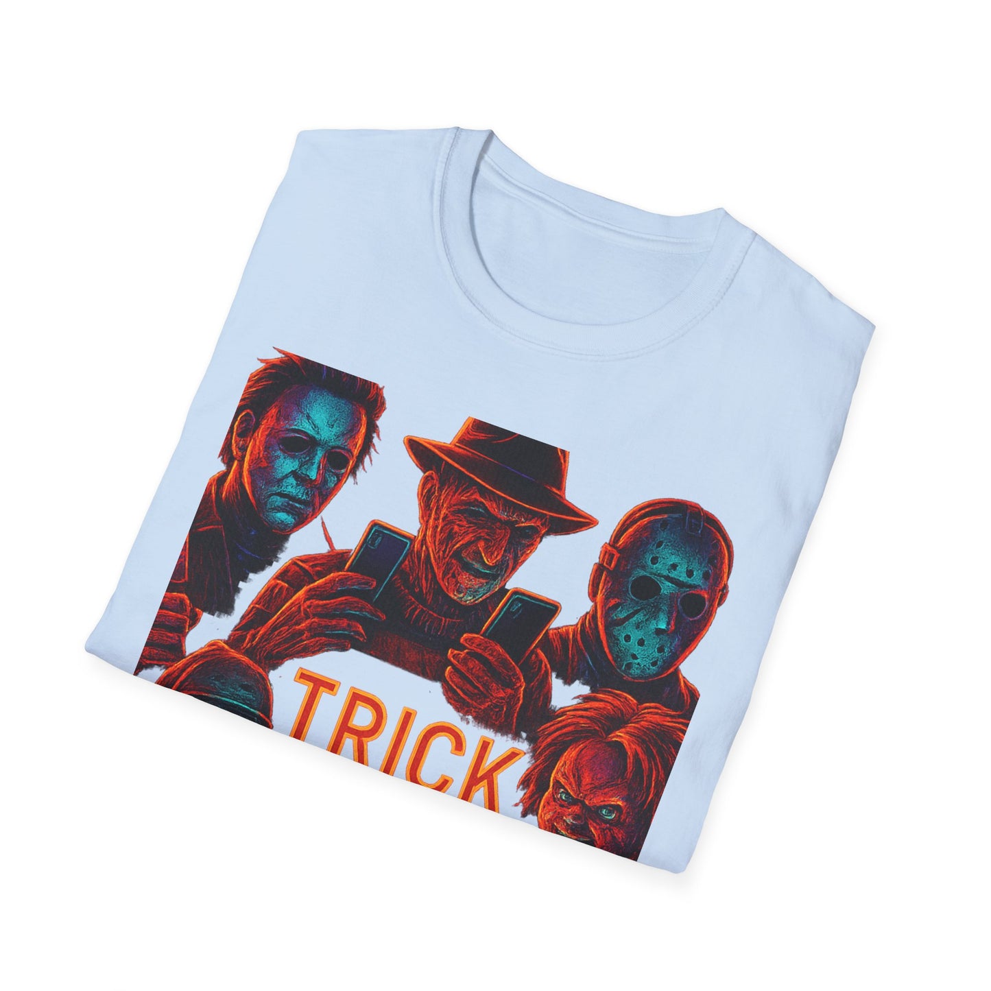 Trick or Tweet Unisex Softstyle T-Shirt, Halloween Tee, Funny Graphic Shirt, Costume Party Shirt, Fall Apparel, Spooky Style