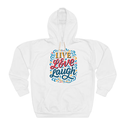 Positive Vibes Unisex Hoodie, Live Love Laugh Pullover, Motivational Sweatshirt, Gifts for Friends, Cozy Casual Wear