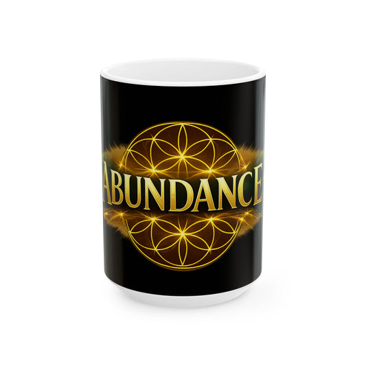 Abundance Ceramic Mug – Spiritual Flower of Life Coffee Cup (11oz/15oz)