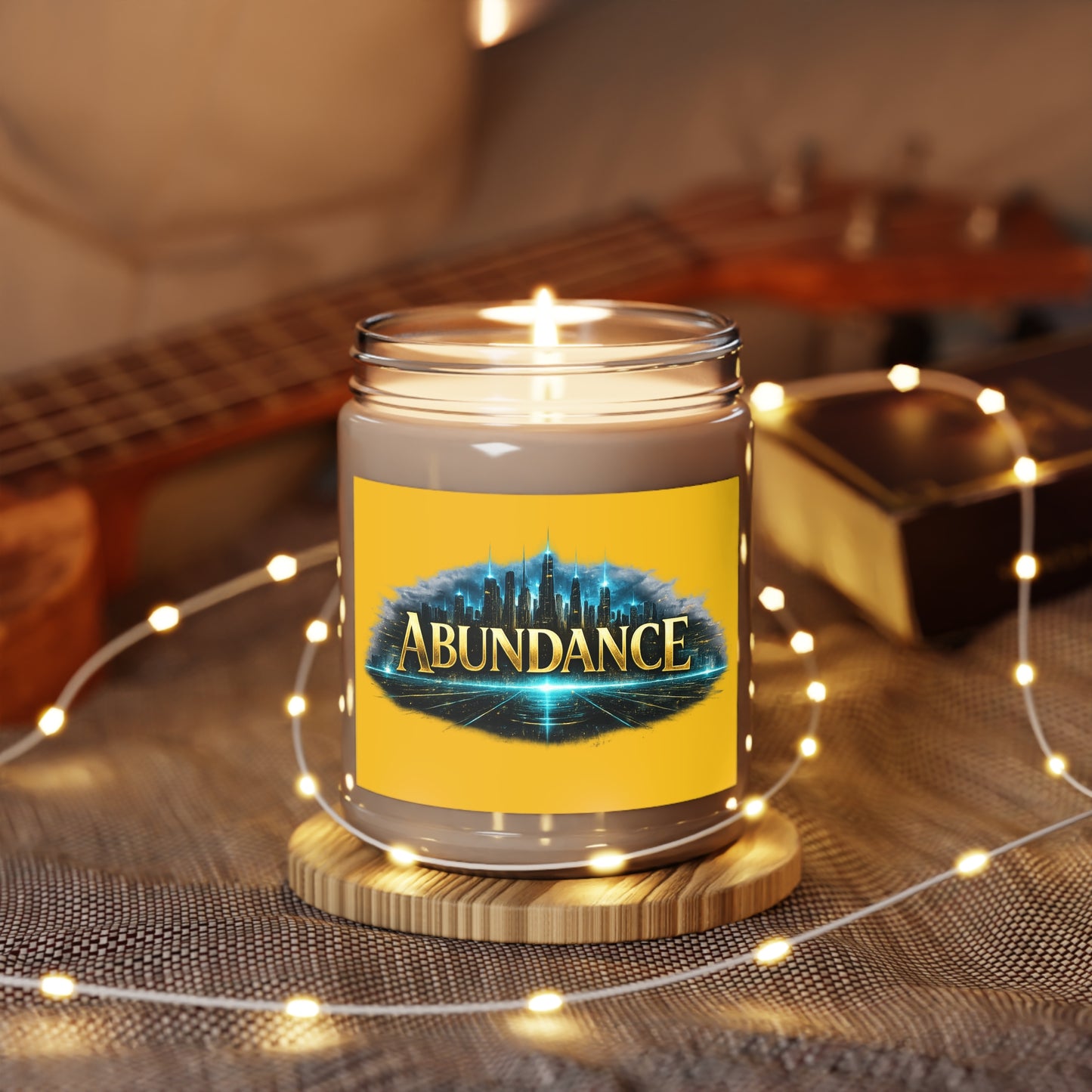 Abundance Soy Candle — 9oz Scented Jar with White Lid