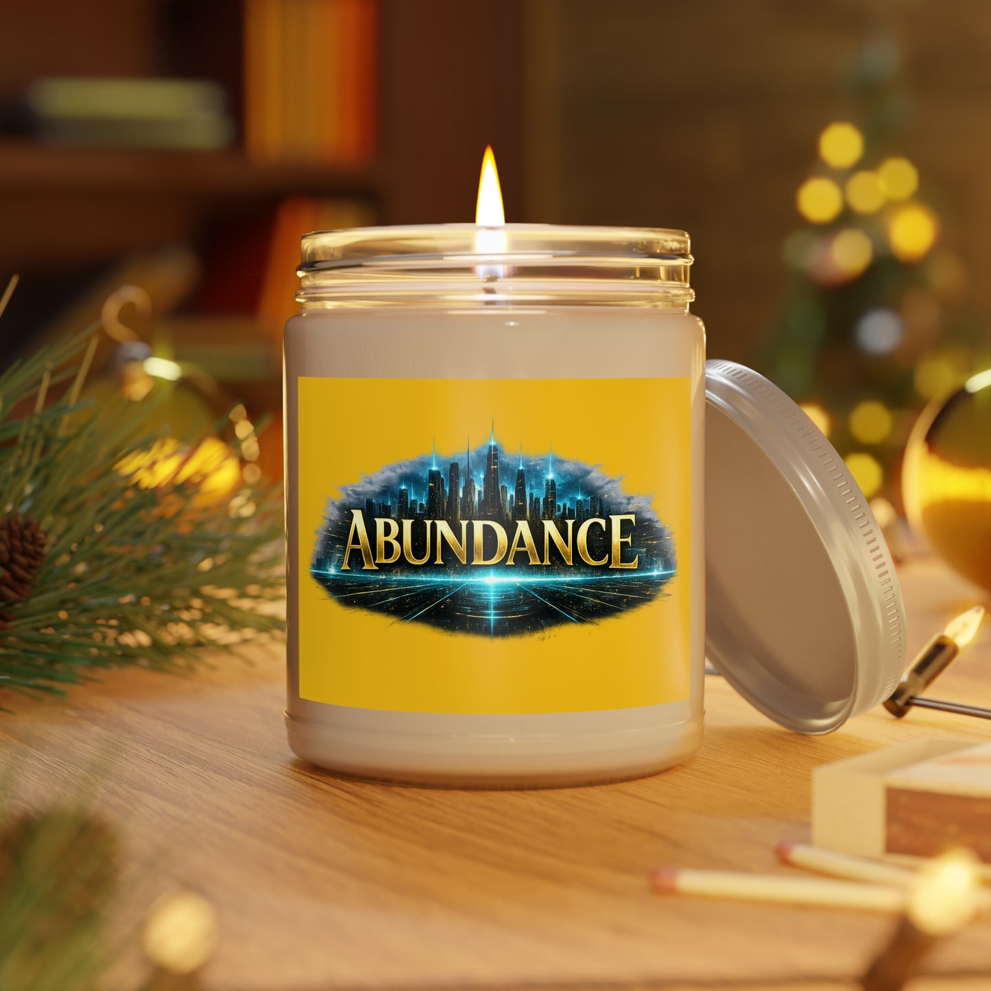 Abundance Soy Candle — 9oz Scented Jar with White Lid