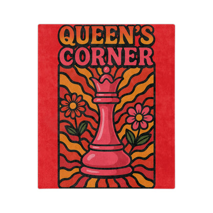 Queen's Corner Velveteen Microfiber Blanket - Cozy Chess-Inspired Decor