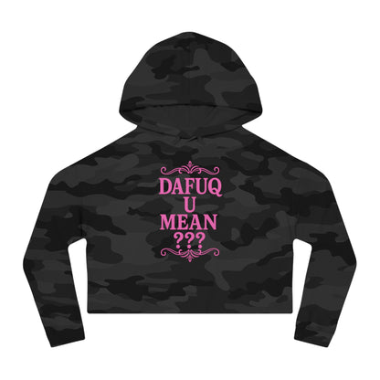 Cropped Hoodie “DAFUQ U MEAN”, Hot Pink Urban Style Design