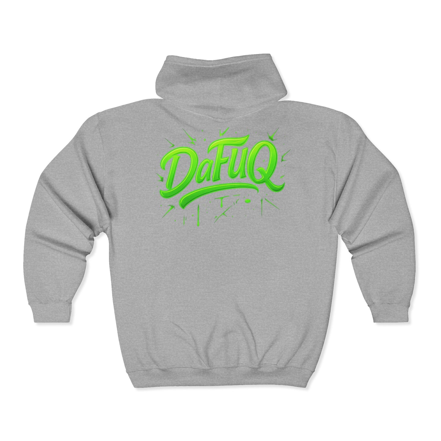 Cozy “DaFuQ” Full Zip Hoodie for All Seasons, Personalized Sweatshirt, Casual Lounge Wear, Gift for Her, Him, or Any Occasion