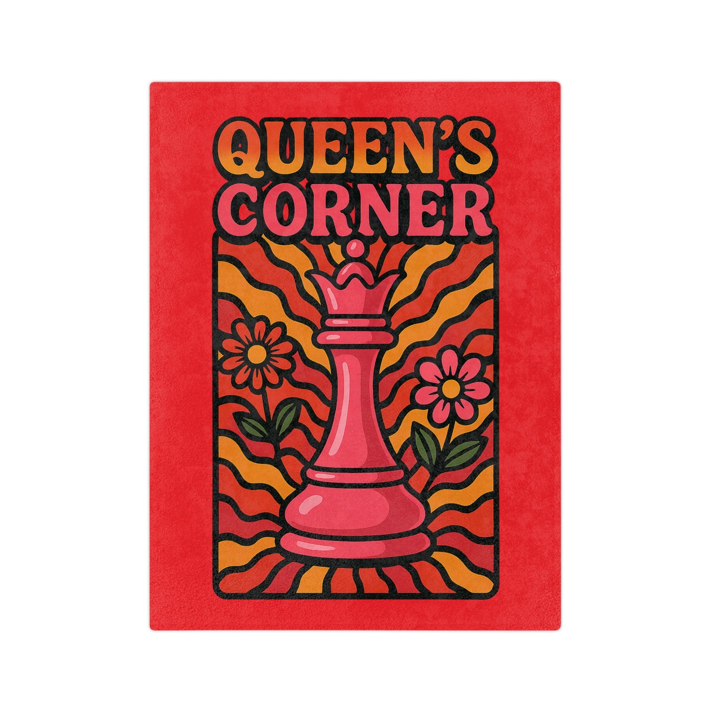 Queen's Corner Velveteen Microfiber Blanket - Cozy Chess-Inspired Decor