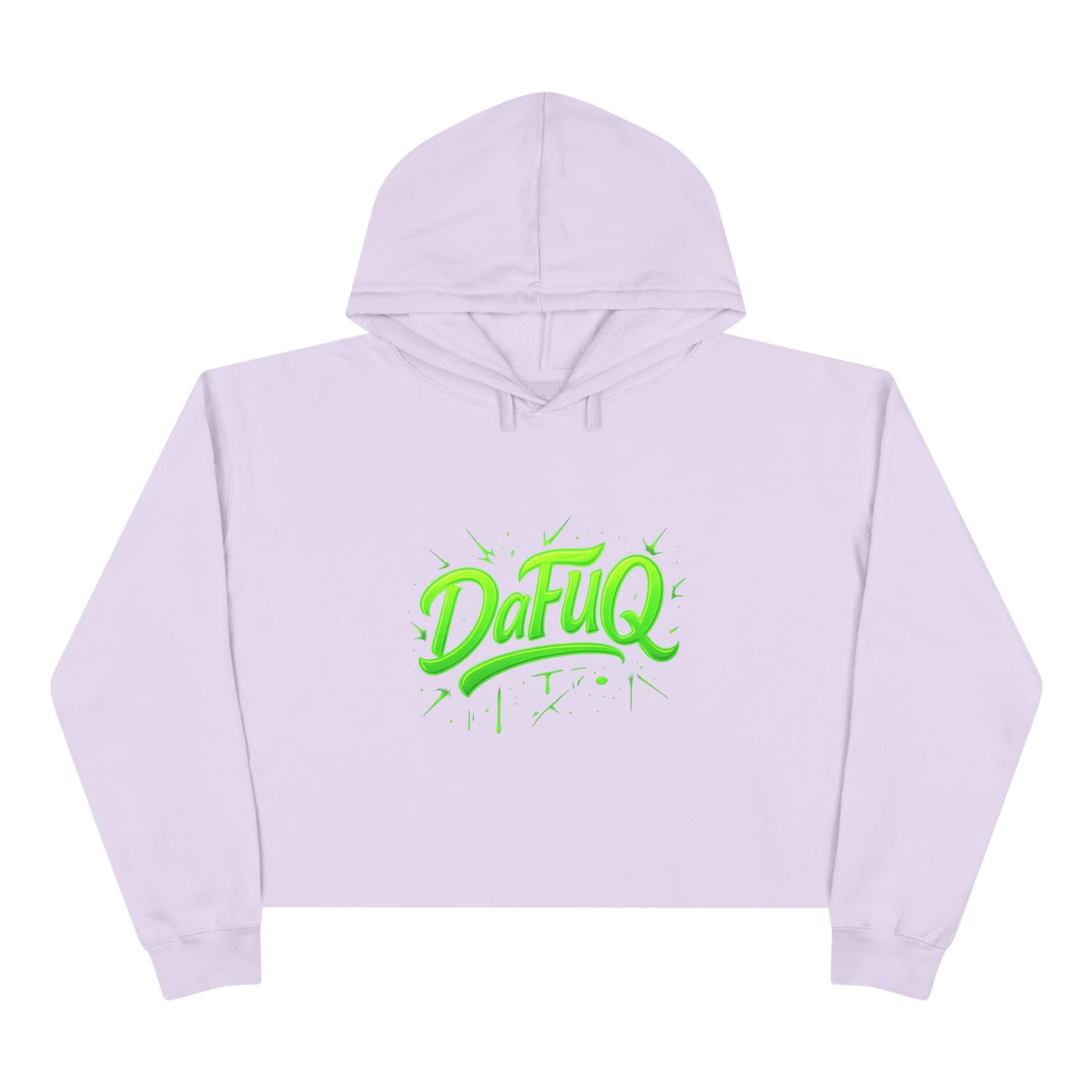 Crop Hoodie — 'DaFuq' Neon Graffiti Cropped Hoodie