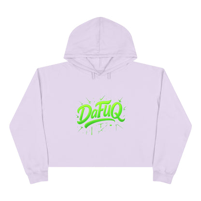 Crop Hoodie — 'DaFuq' Neon Graffiti Cropped Hoodie