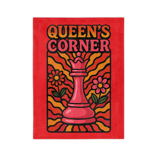 Queen's Corner Velveteen Microfiber Blanket - Cozy Chess-Inspired Decor