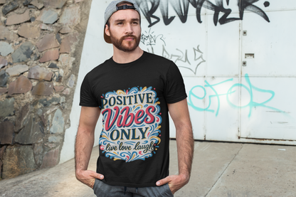 Positive Vibes Unisex Heavy Cotton Tee | Casual Wear, Gift for Friends, or Everyday Comfort