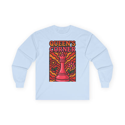 Queen's Corner Long Sleeve Tee - Retro Floral Design