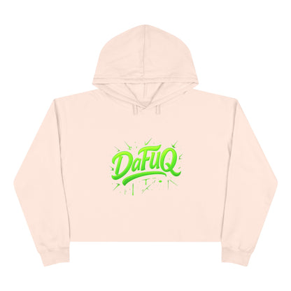 Crop Hoodie — 'DaFuq' Neon Graffiti Cropped Hoodie