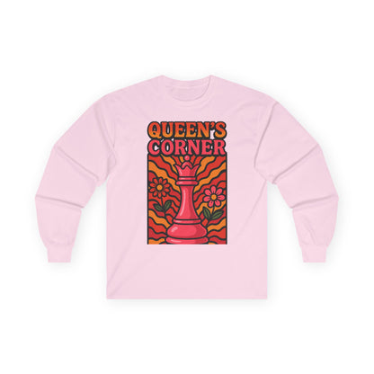 Queen's Corner Long Sleeve Tee - Retro Floral Design