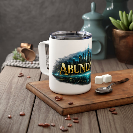 Abundance Insulated Coffee Mug — 10 oz Inspirational Travel Tumbler