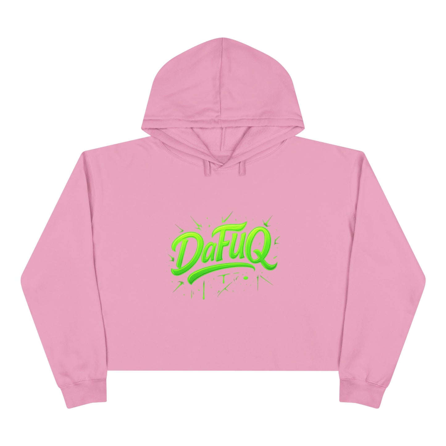 Crop Hoodie — 'DaFuq' Neon Graffiti Cropped Hoodie