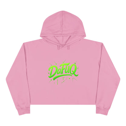 Crop Hoodie — 'DaFuq' Neon Graffiti Cropped Hoodie