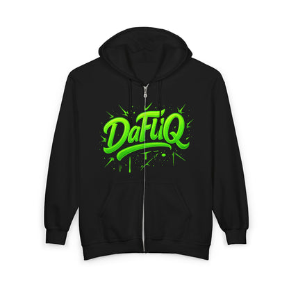 Cozy “DaFuQ” Full Zip Hoodie for All Seasons, Personalized Sweatshirt, Casual Lounge Wear, Gift for Her, Him, or Any Occasion