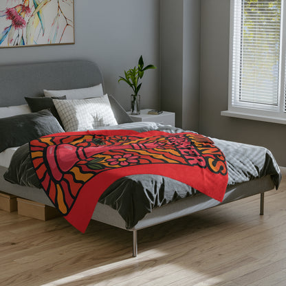 Queen's Corner Velveteen Microfiber Blanket - Cozy Chess-Inspired Decor