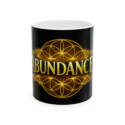Abundance Ceramic Mug – Spiritual Flower of Life Coffee Cup (11oz/15oz)