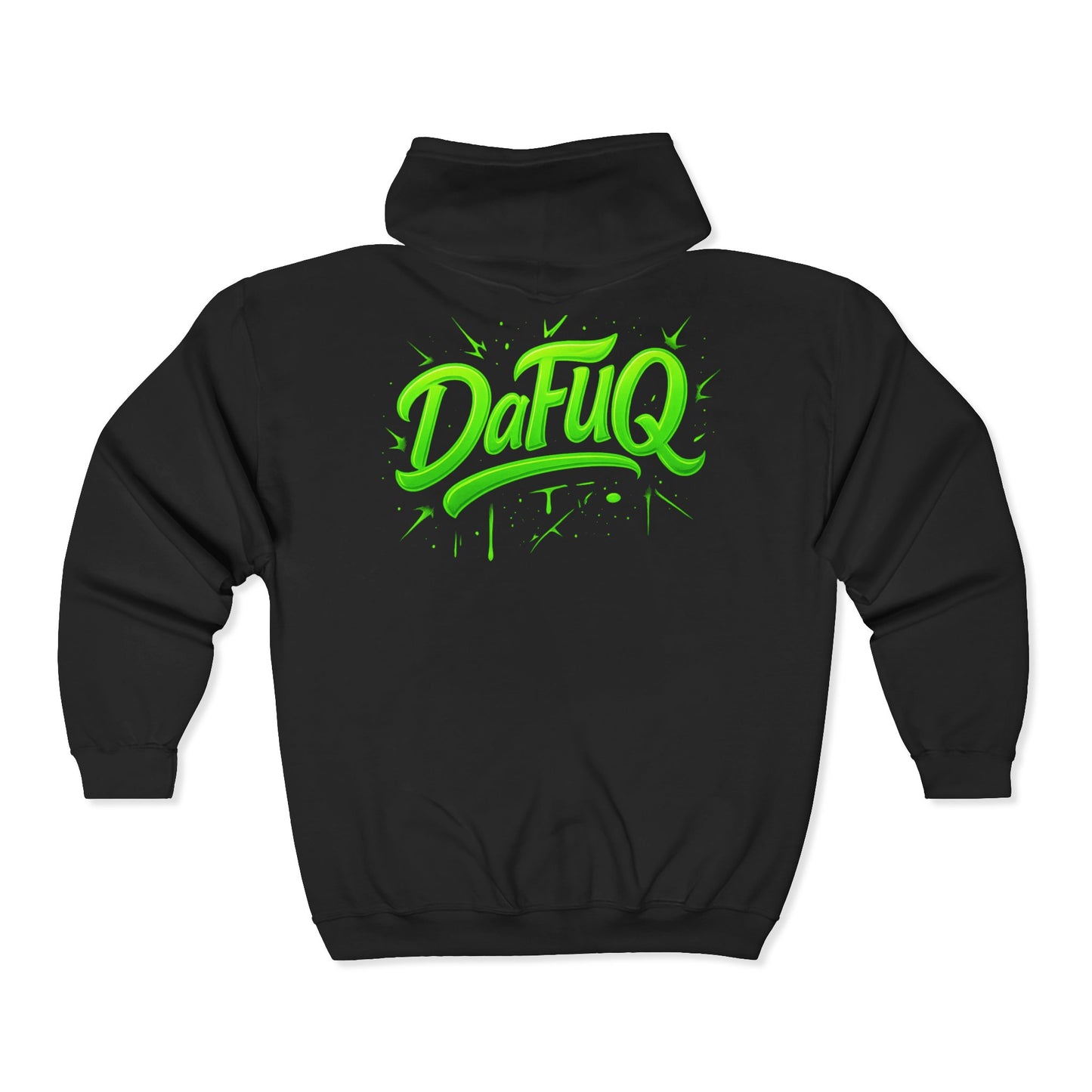 Cozy “DaFuQ” Full Zip Hoodie for All Seasons, Personalized Sweatshirt, Casual Lounge Wear, Gift for Her, Him, or Any Occasion